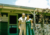 Saipan 1956 Collection, No. 68 Man And Woman In Front Of Administration Building 